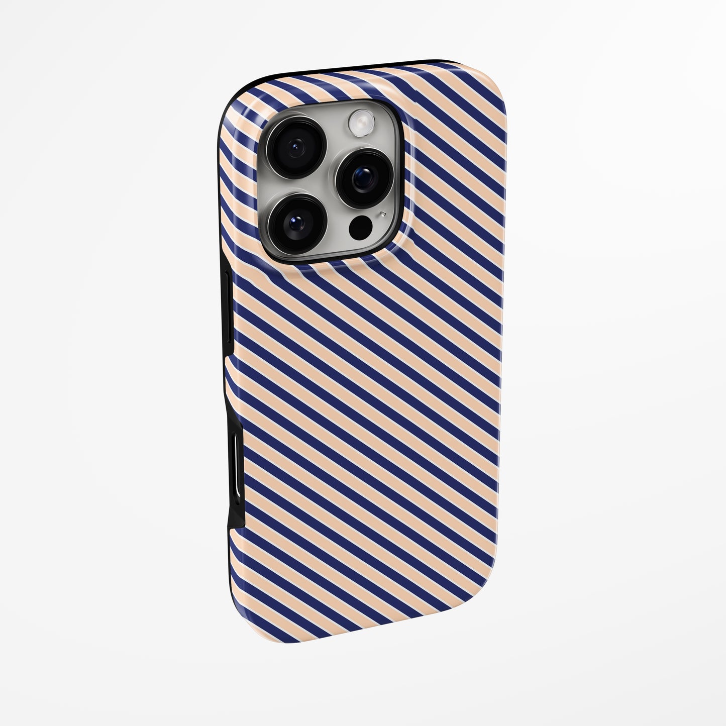 Side view of shell cover with design of Stripe Tilt Magsafe Tough Iphone Case by Marivor