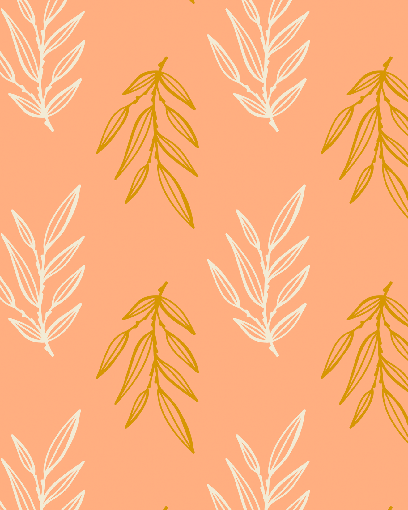 Front view of floral iPhone 16 Pro Max Wallpaper - Orange Reverie by Marivor