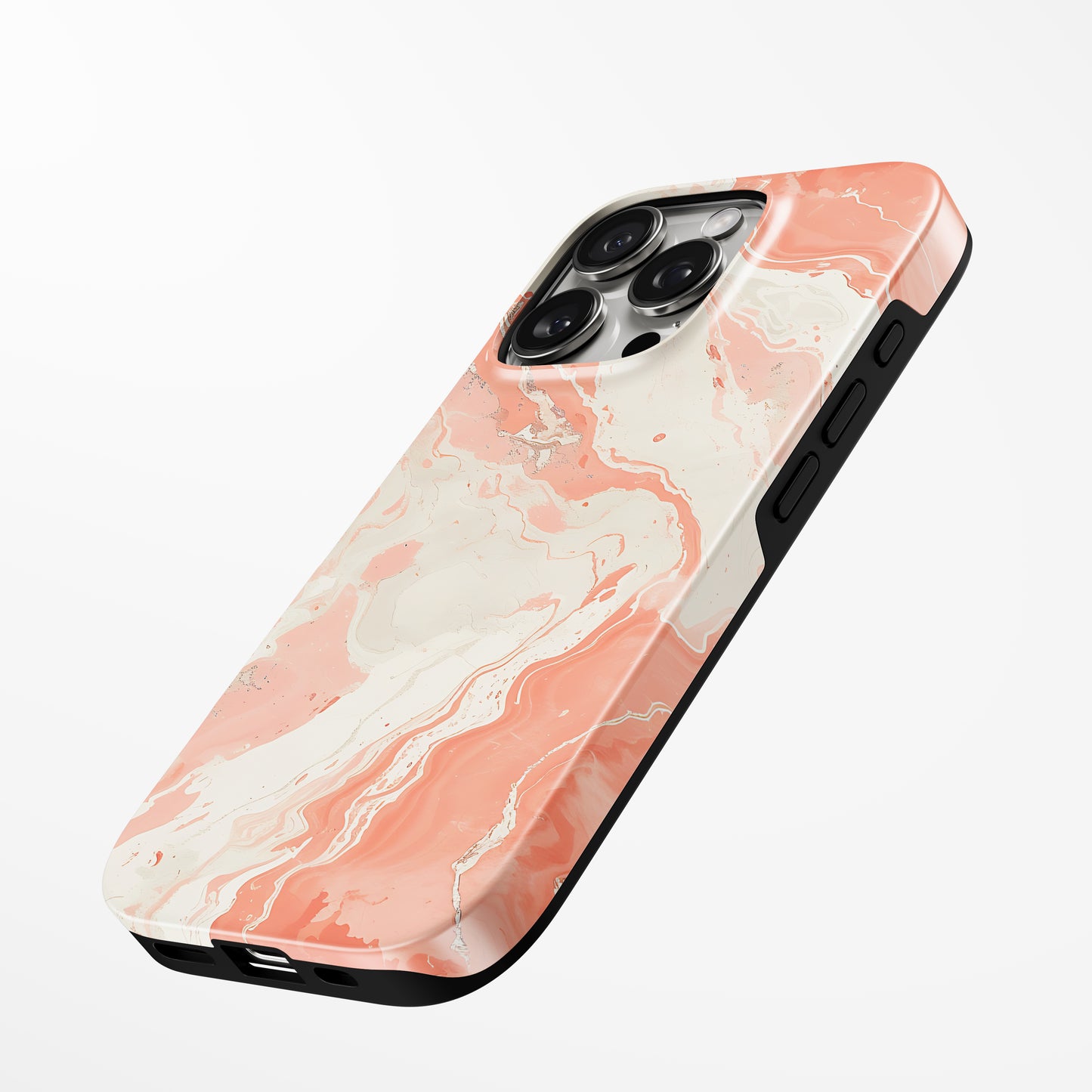 Charging port and volume up/down buttons with Amber Flow Magsafe Tough Iphone Case by Marivor