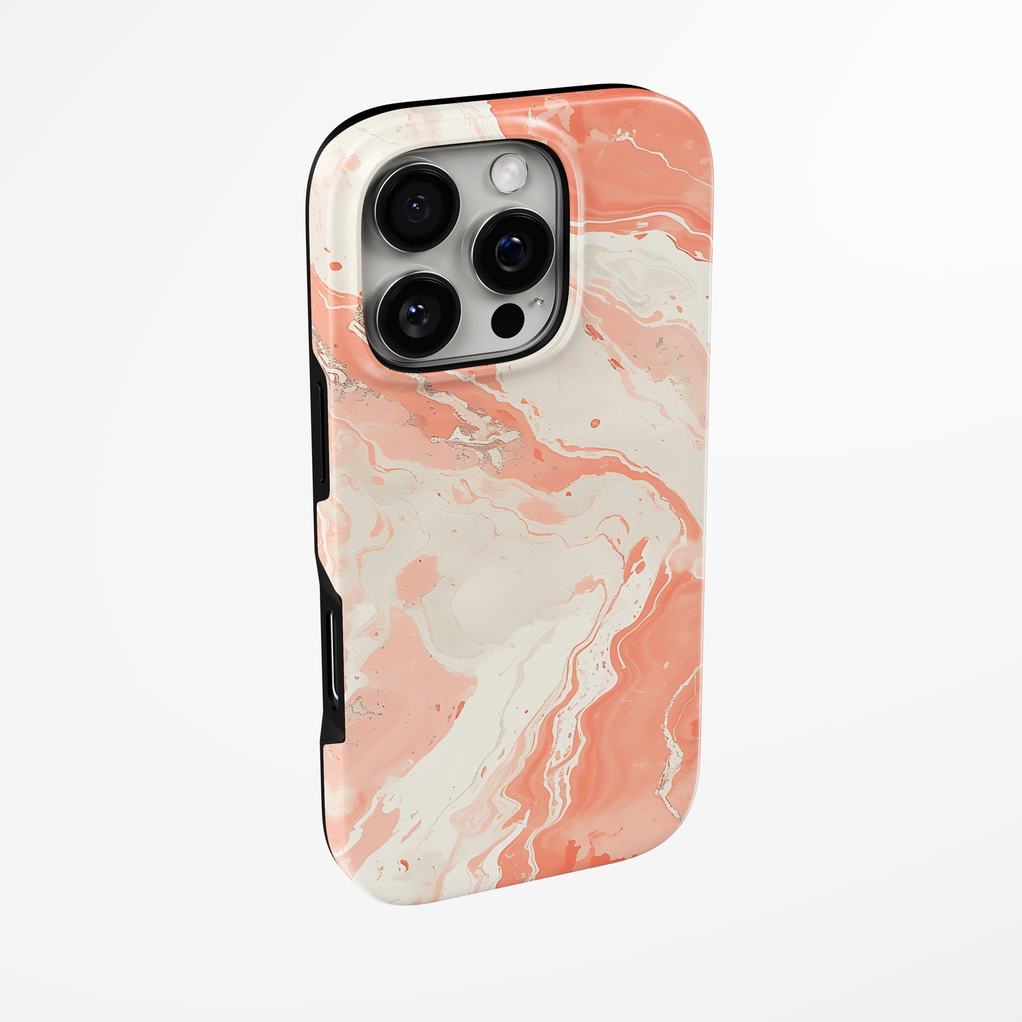 Side view of shell cover with design of Amber Flow Magsafe Tough Iphone Case by Marivor