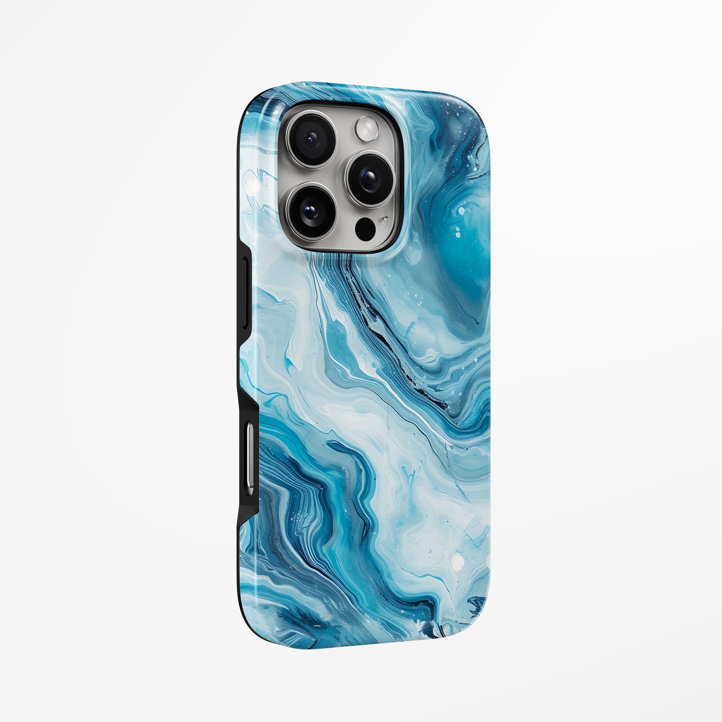 Unlock and capture buttons with Aqua Vortex Magsafe Tough Iphone Case by Marivor