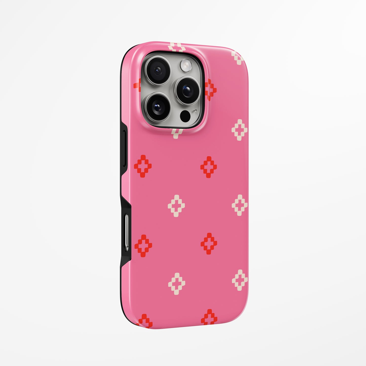 Unlock and capture buttons with Blush Grid Pop Magsafe Iphone Tough Case by Marivor
