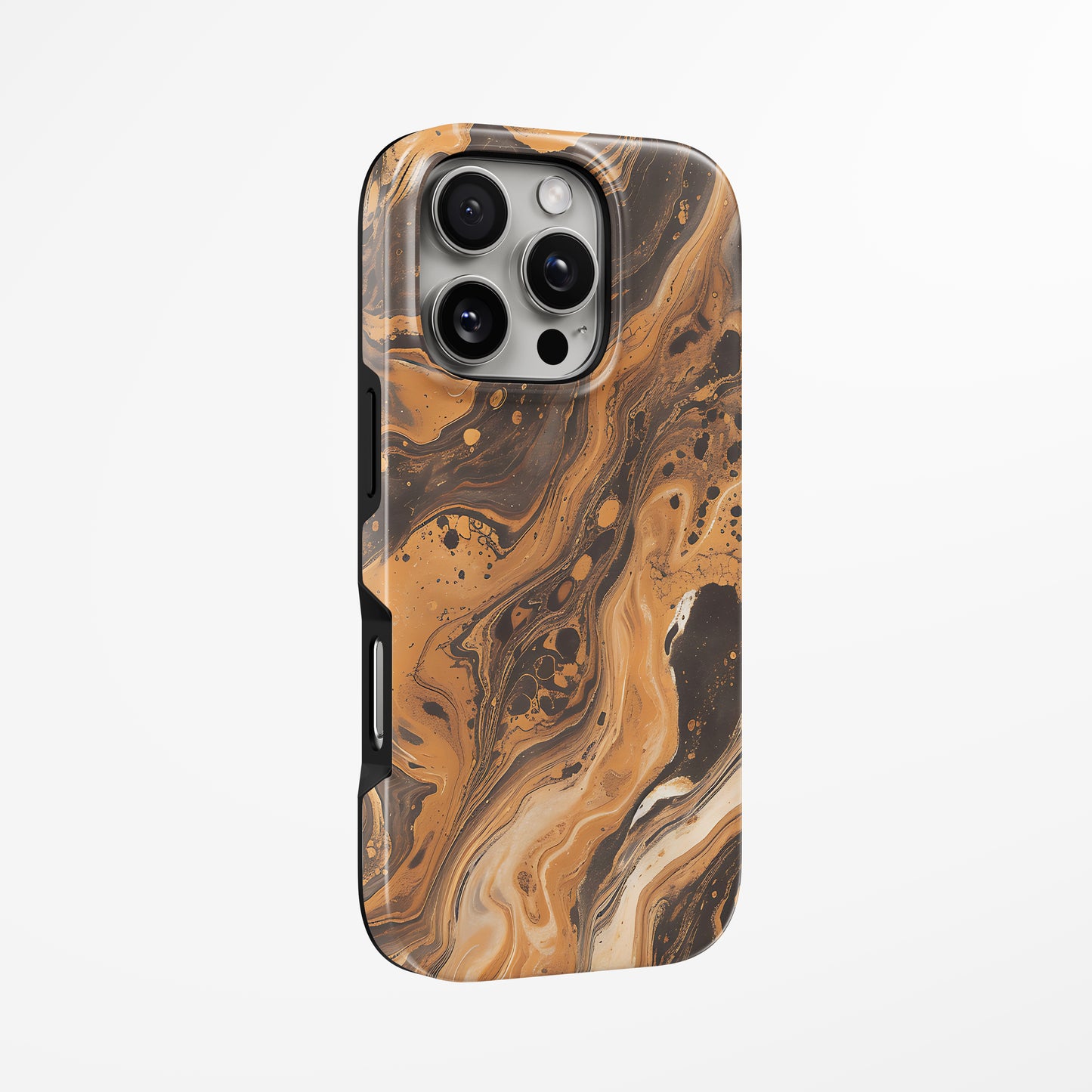 Unlock and capture buttons with Bronze Flow Magsafe Iphone Tough Case by Marivor