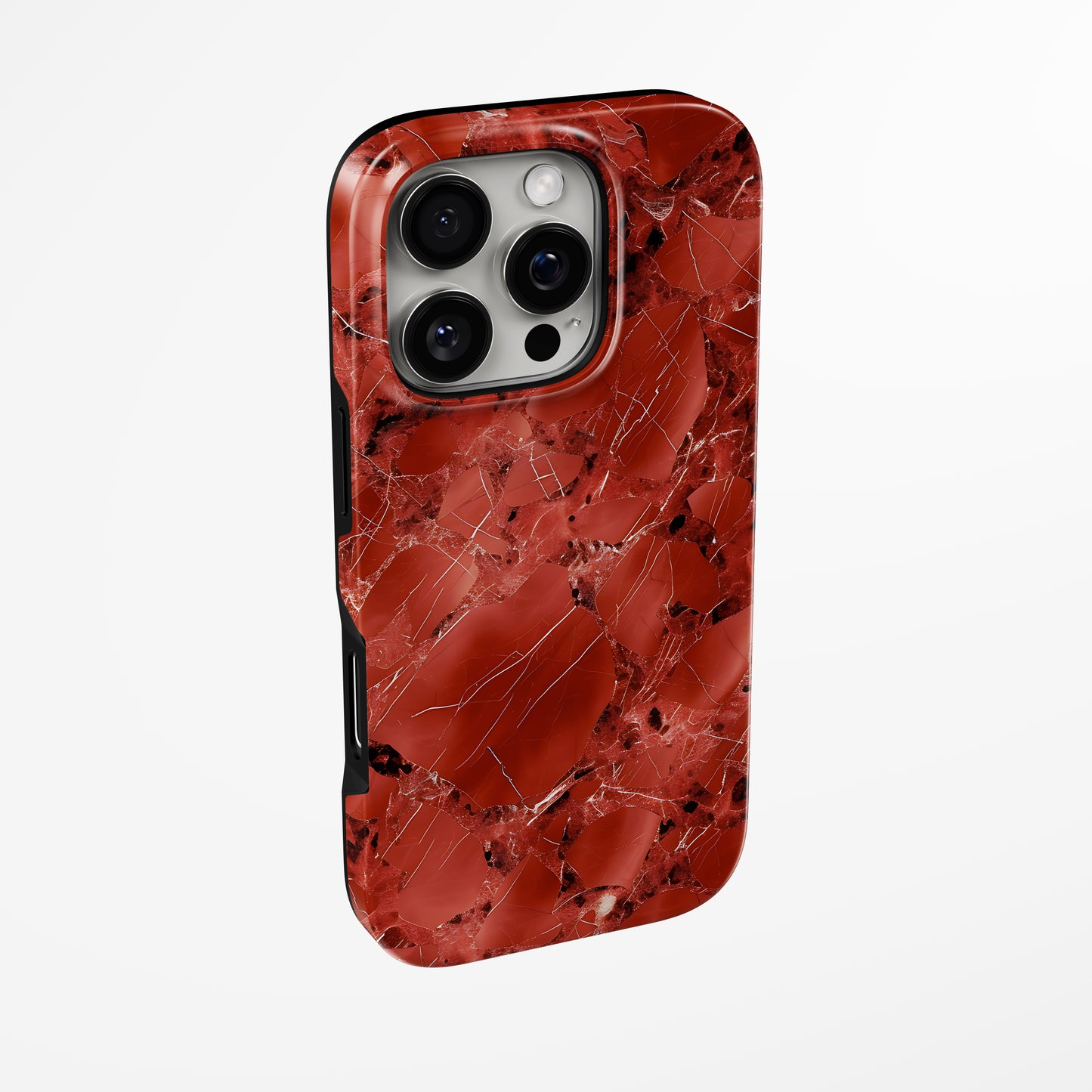 Unlock and capture buttons with Burgundy Blaze Magsafe Tough Iphone Case by Marivor