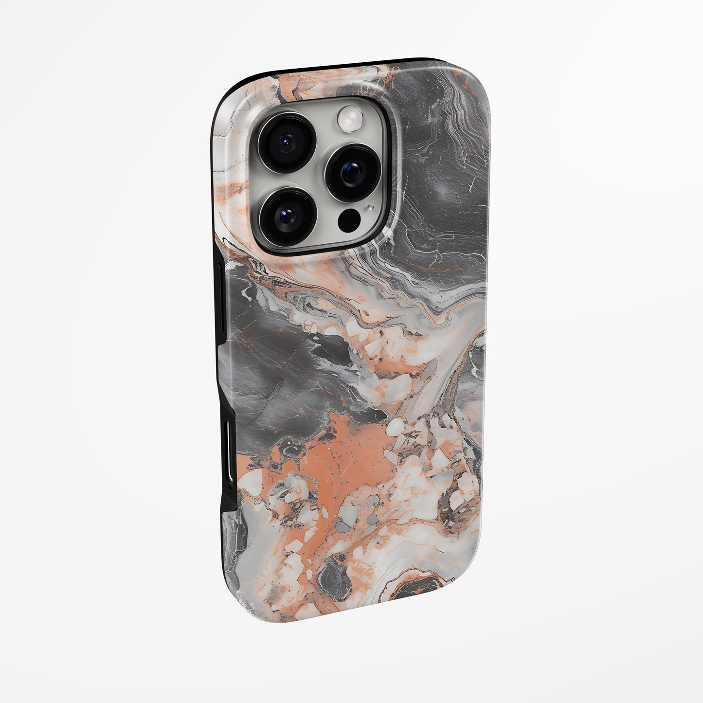 Side view of shell cover with design of Cinder Flow Magsafe Iphone Tough Case by Marivor