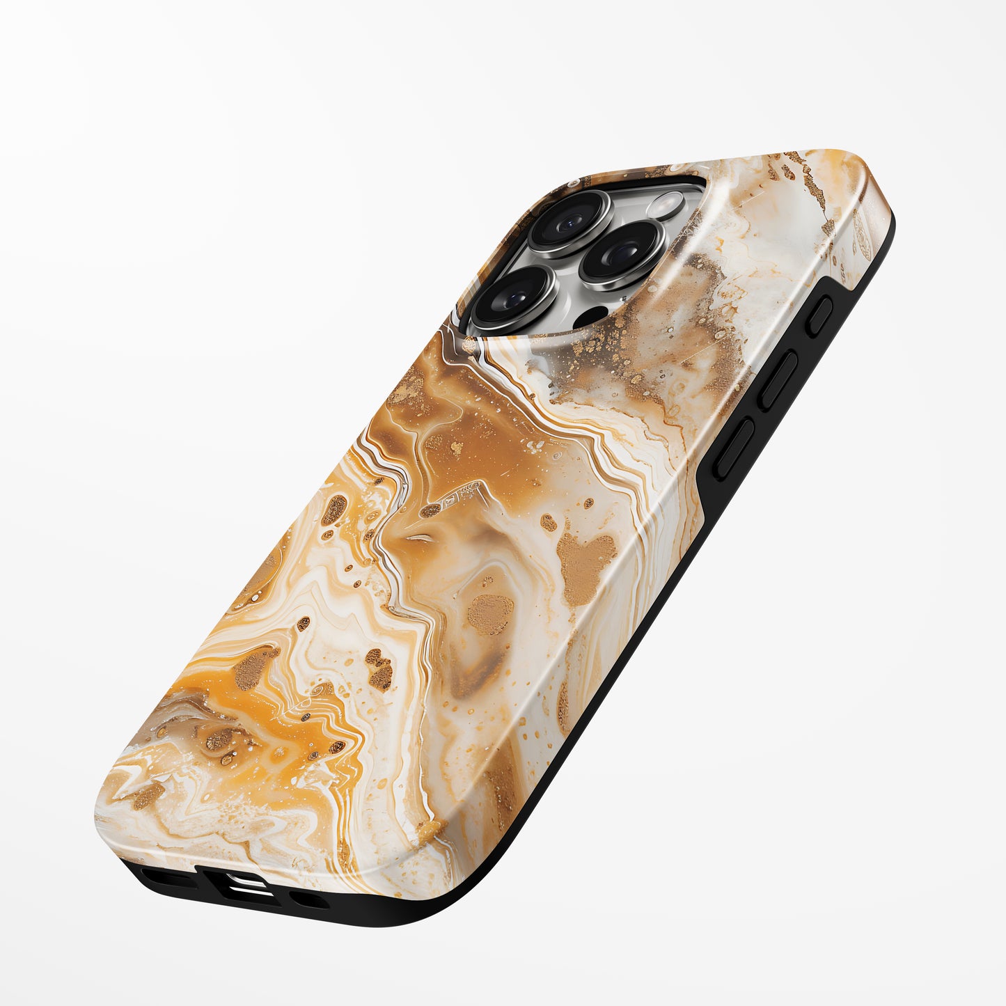 Charging port and volume up/down buttons with Cinnamon Swirl Magsafe Iphone Tough Case by Marivor