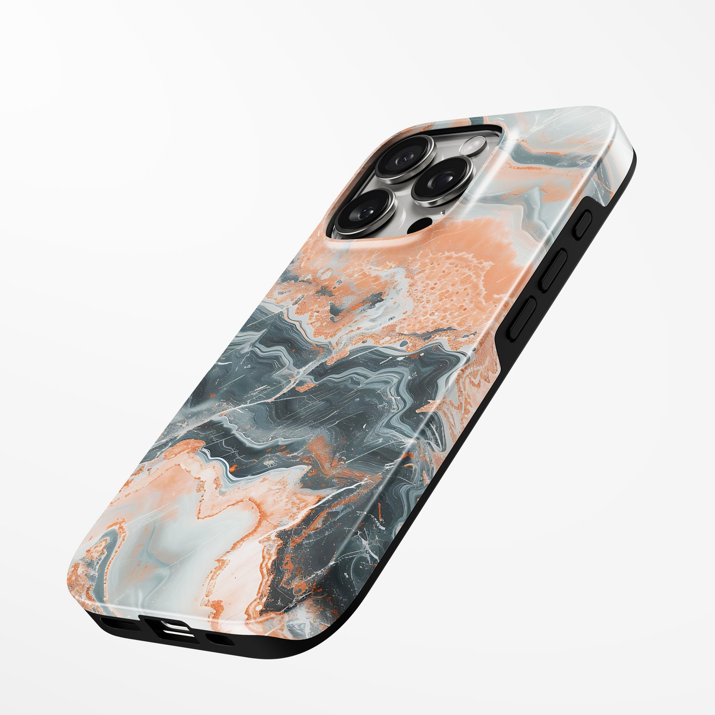 Side view of shell cover with design of Desert Mirage Magsafe Iphone Tough Case by Marivor
