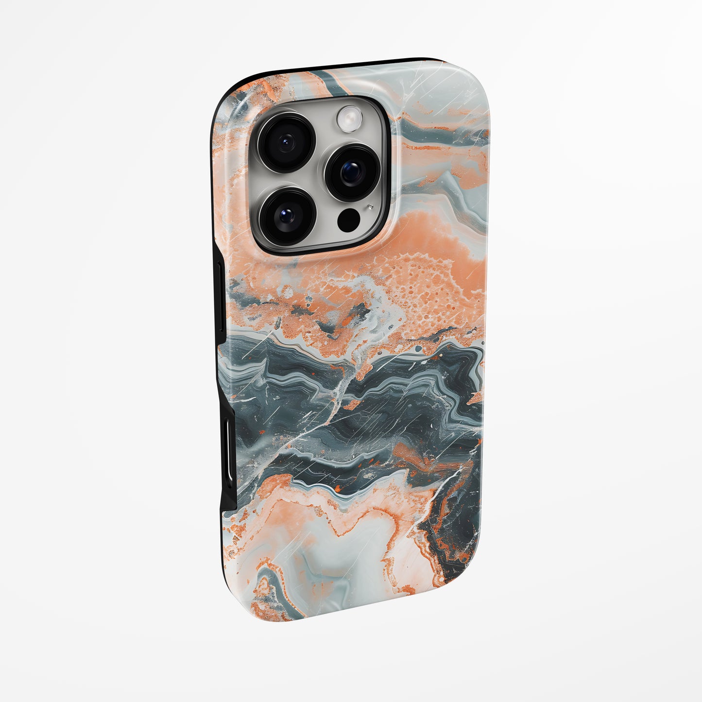 Charging port and volume up/down buttons with Desert Mirage Magsafe Iphone Tough Case by Marivor