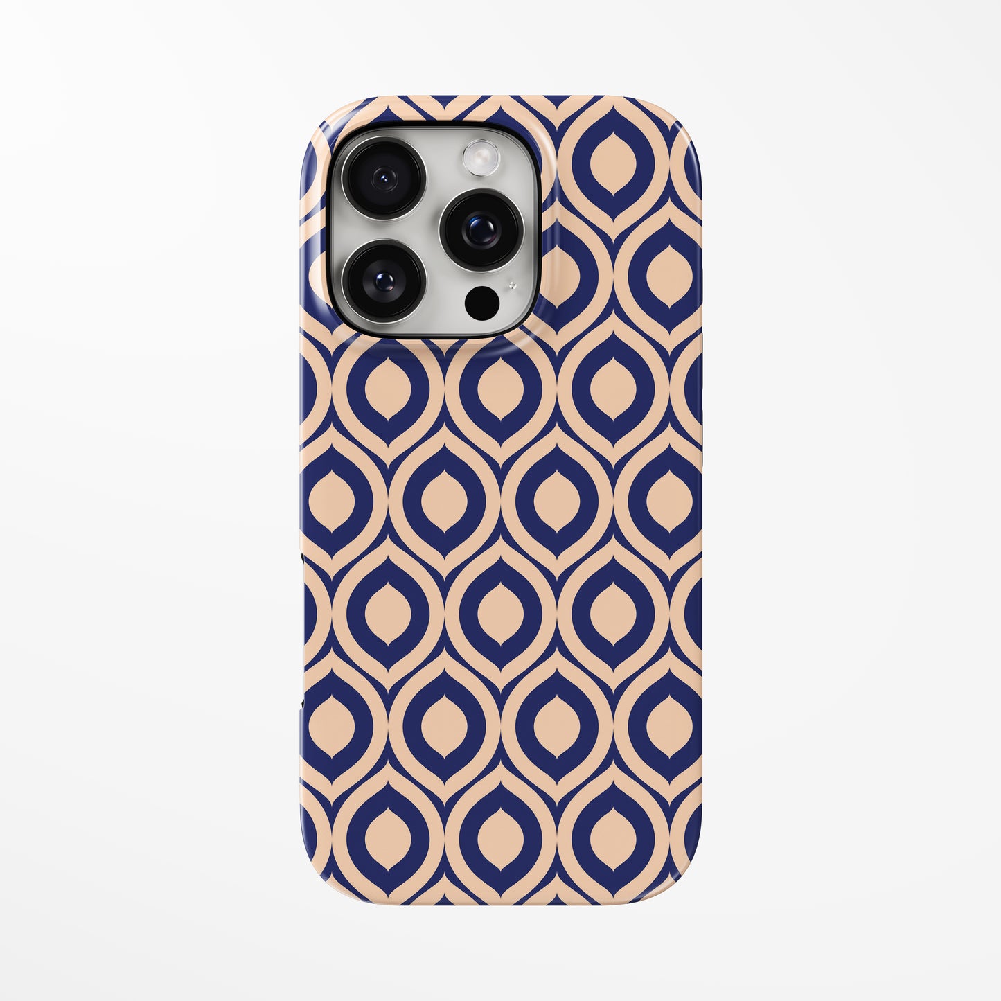 Front view of navy; light-brown Dream Drop MagSafe Tough iPhone Case by Marivor