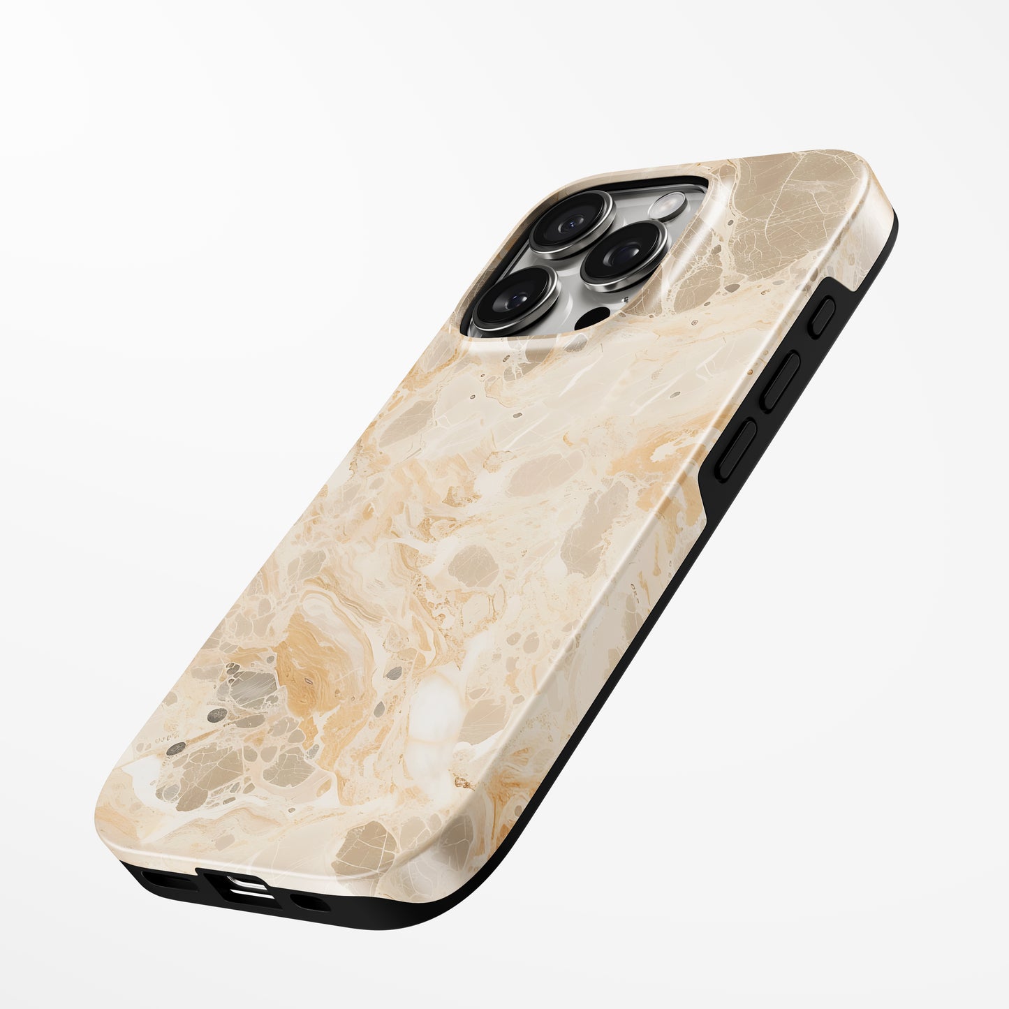 Charging port and volume up/down buttons with Golden Dunes Magsafe Iphone Tough Case by Marivor