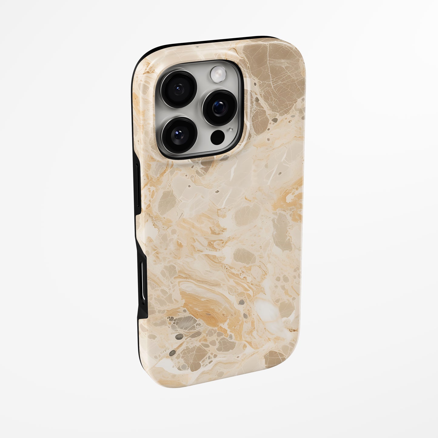 Side view of shell cover with design of Golden Dunes Magsafe Iphone Tough Case by Marivor