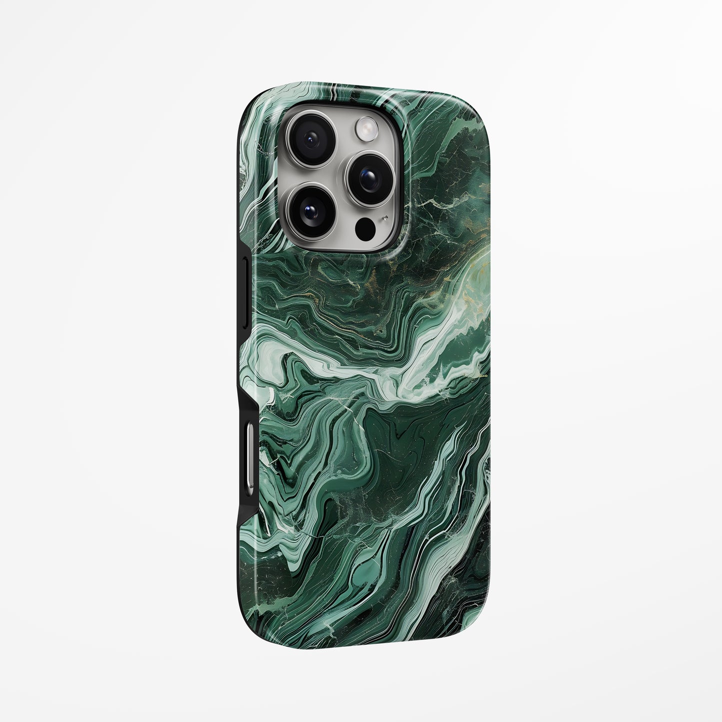 Unlock and capture buttons with Jade Storm Marble Iphone Tough Case by Marivor