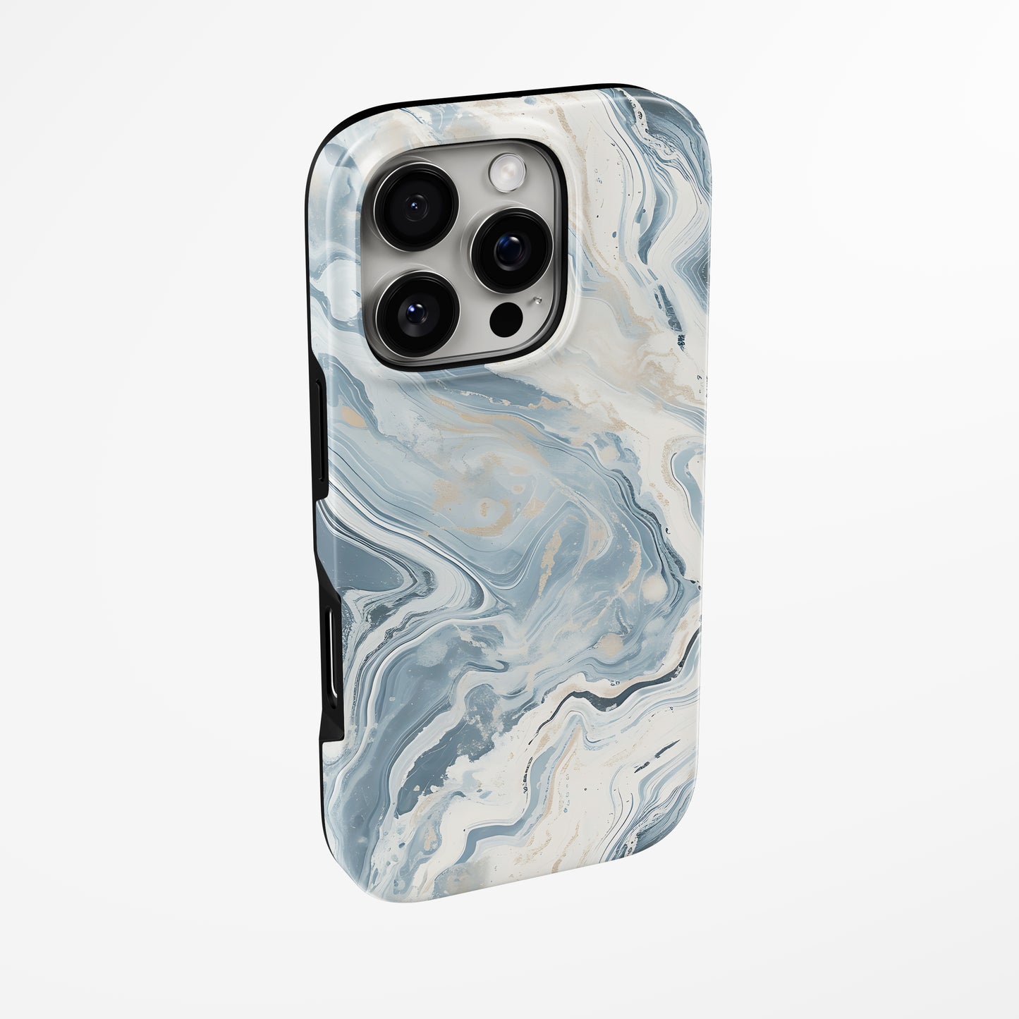 Side view of shell cover with design of Marble Sky Magsafe Tough Iphone Case by Marivor