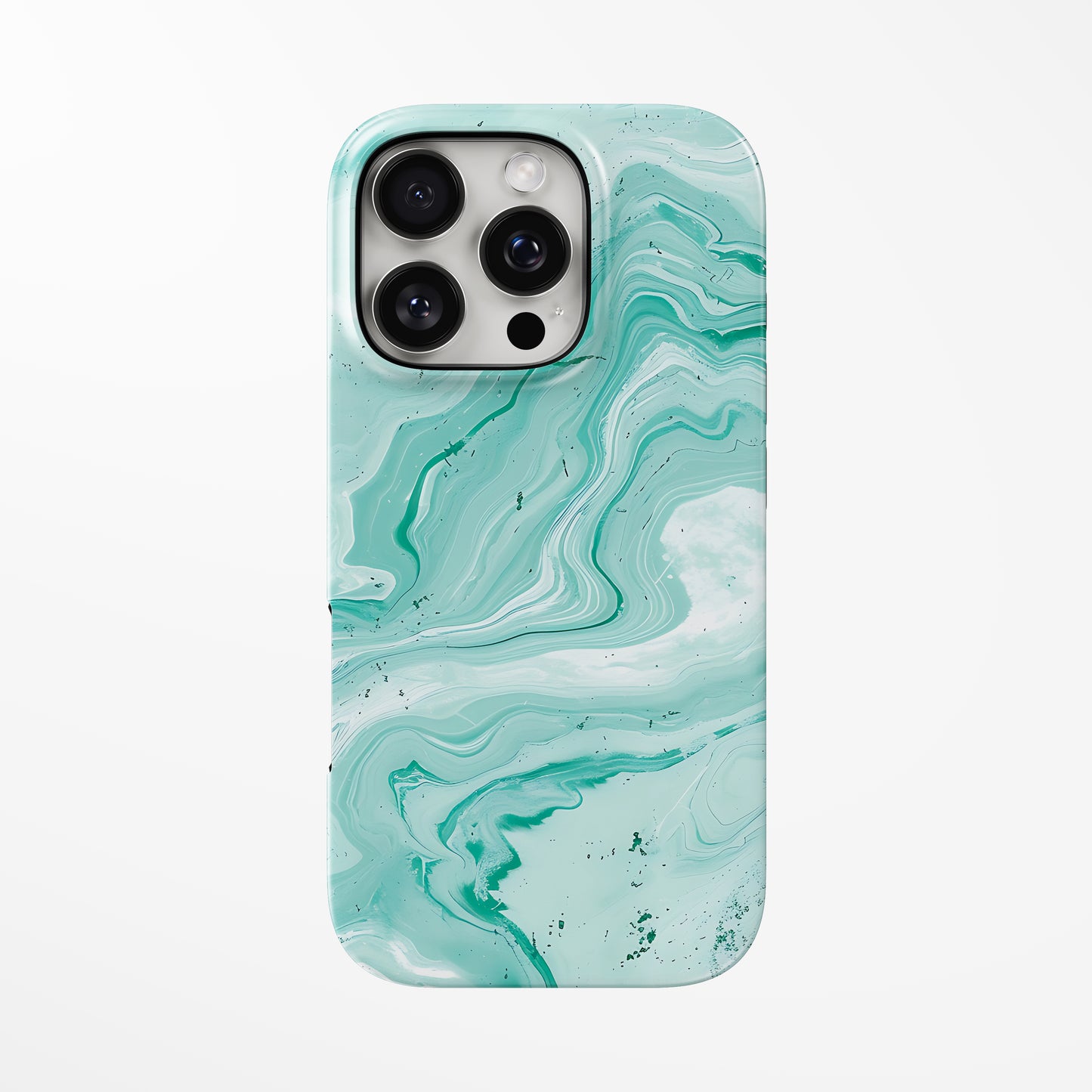 Front view of turquoise Mint Flow MagSafe iPhone Tough Case by Marivor