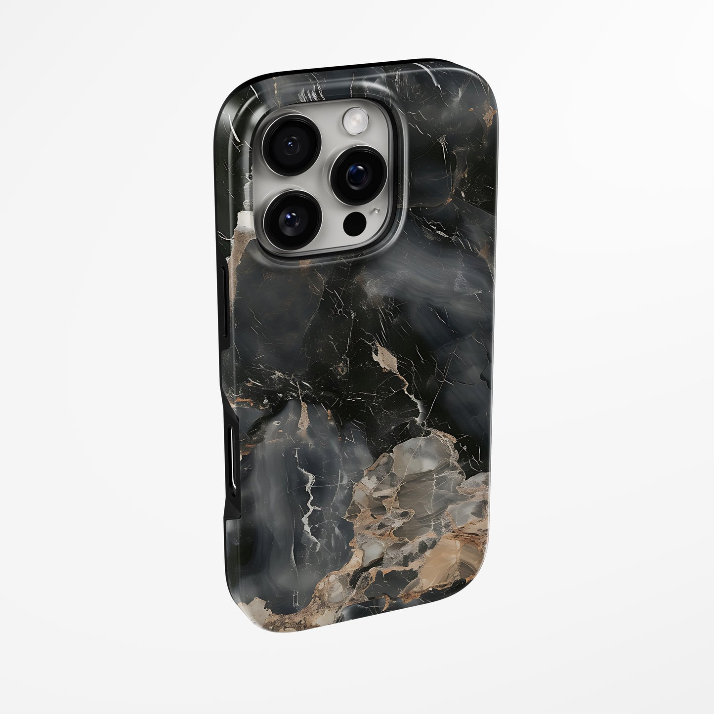 Side view of shell cover with design of Obsidian Terra Magsafe Iphone Tough Case by Marivor