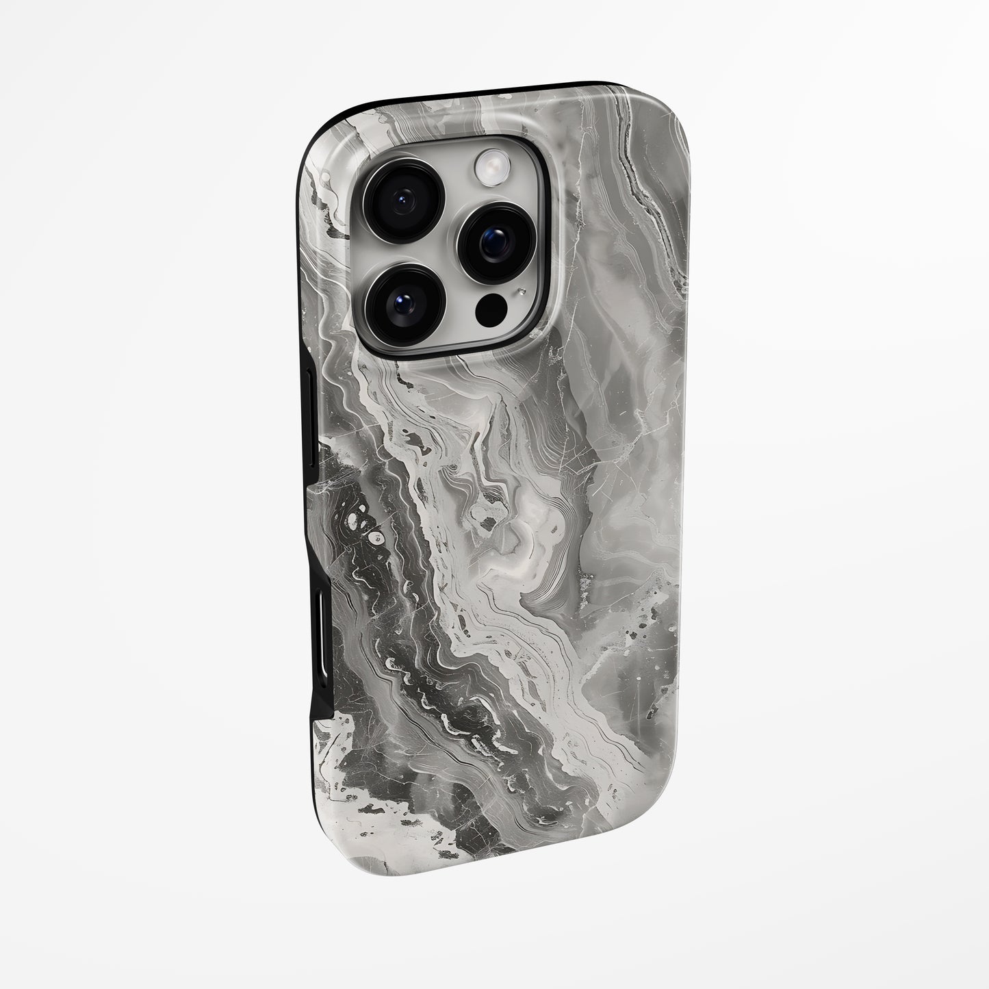 Charging port and volume up/down buttons with Obsidian Veil Magsafe Iphone Tough Case by Marivor