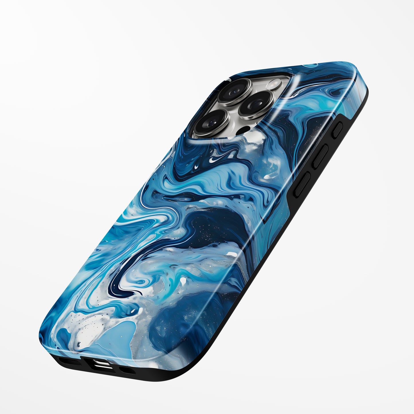 Charging port and volume up/down buttons with Polar Wave Magsafe Tough Iphone Case by Marivor