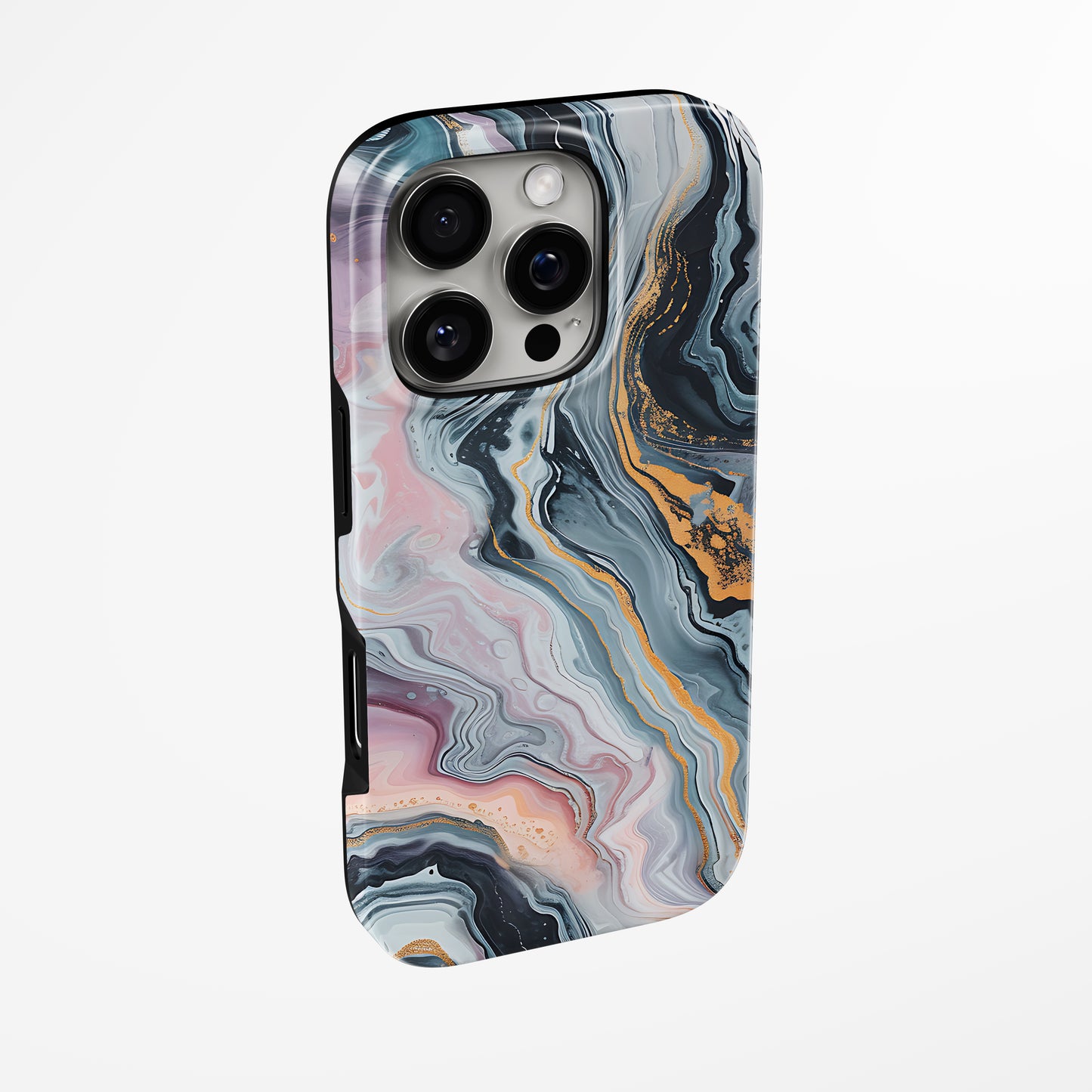 Side view of shell cover with design of Prismatic Edge Magsafe Tough Iphone Case by Marivor