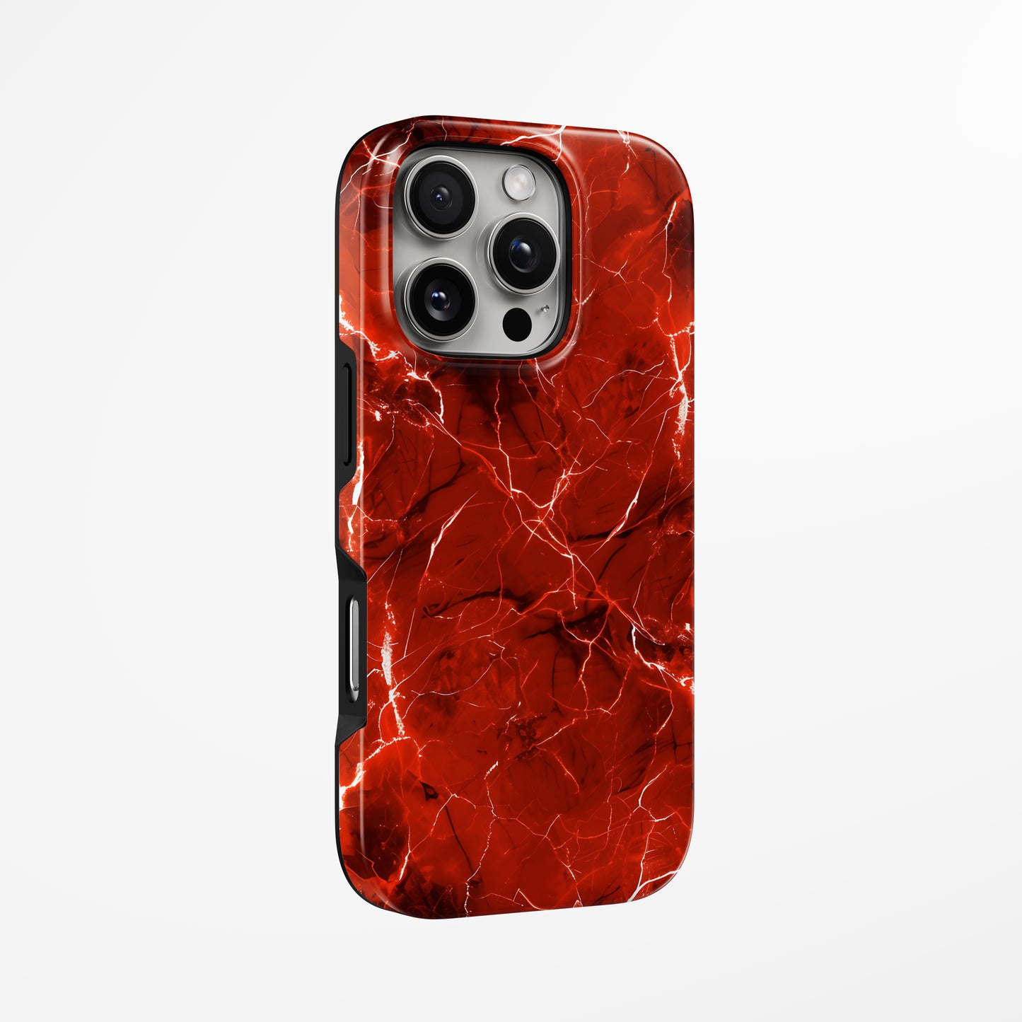 Unlock and capture buttons with Red Pulse Magsafe Tough Iphone Case by Marivor