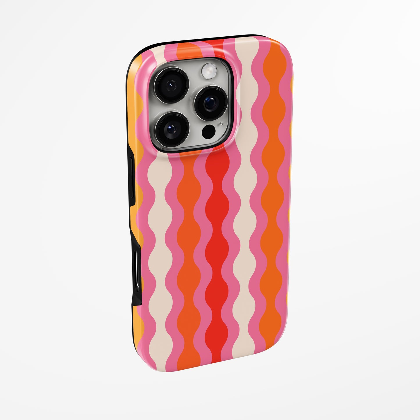Side view of shell cover with design of Retro Rise Magsafe Tough Iphone Case by Marivor