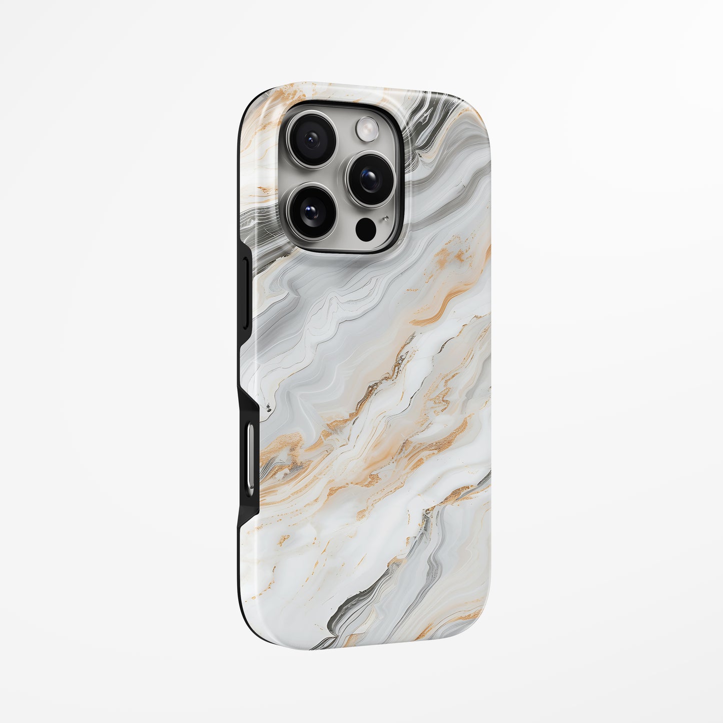 Unlock and capture buttons with Sahara Marble Magsafe Iphone Case by Marivor