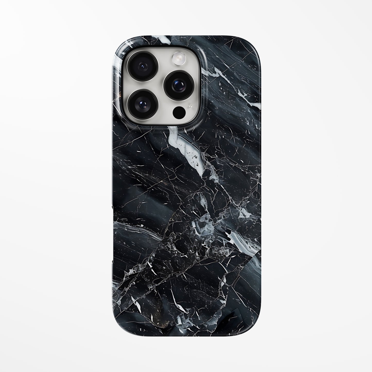 Front view of black Shadow Vein MagSafe iPhone Tough Case by Marivor