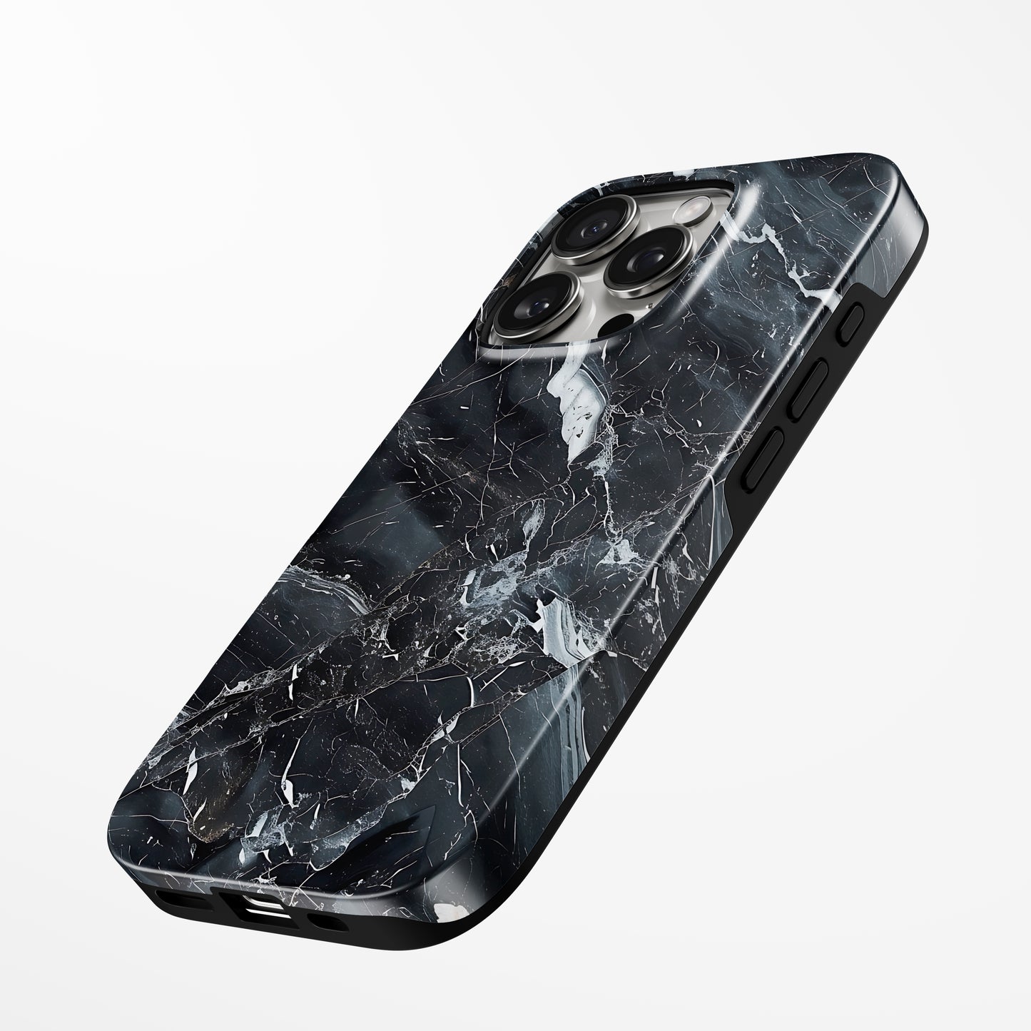 Charging port and volume up/down buttons with Shadow Vein Magsafe Iphone Tough Case by Marivor