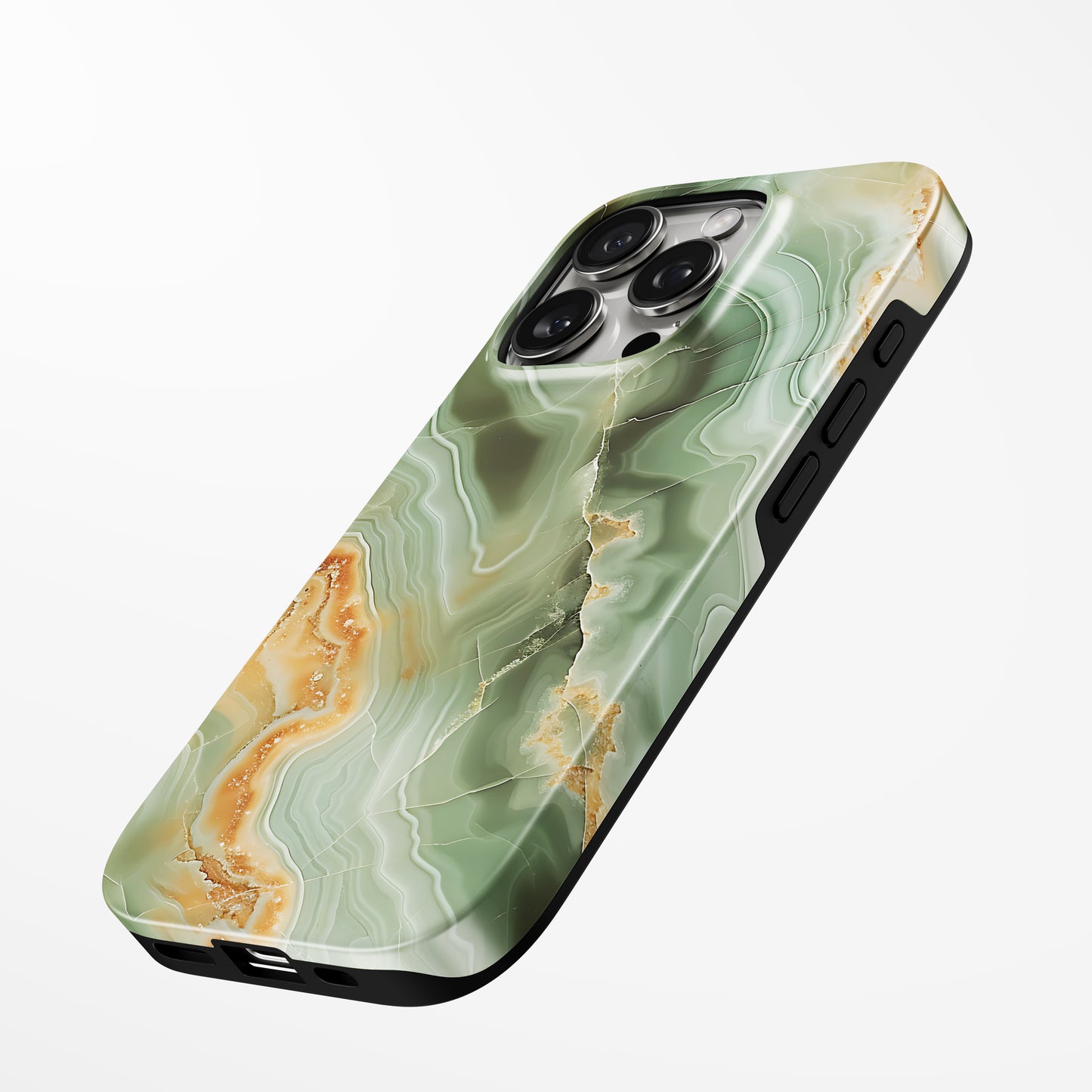 Charging port and volume up/down buttons with Verdant Glow Magsafe Iphone Tough Case by Marivor