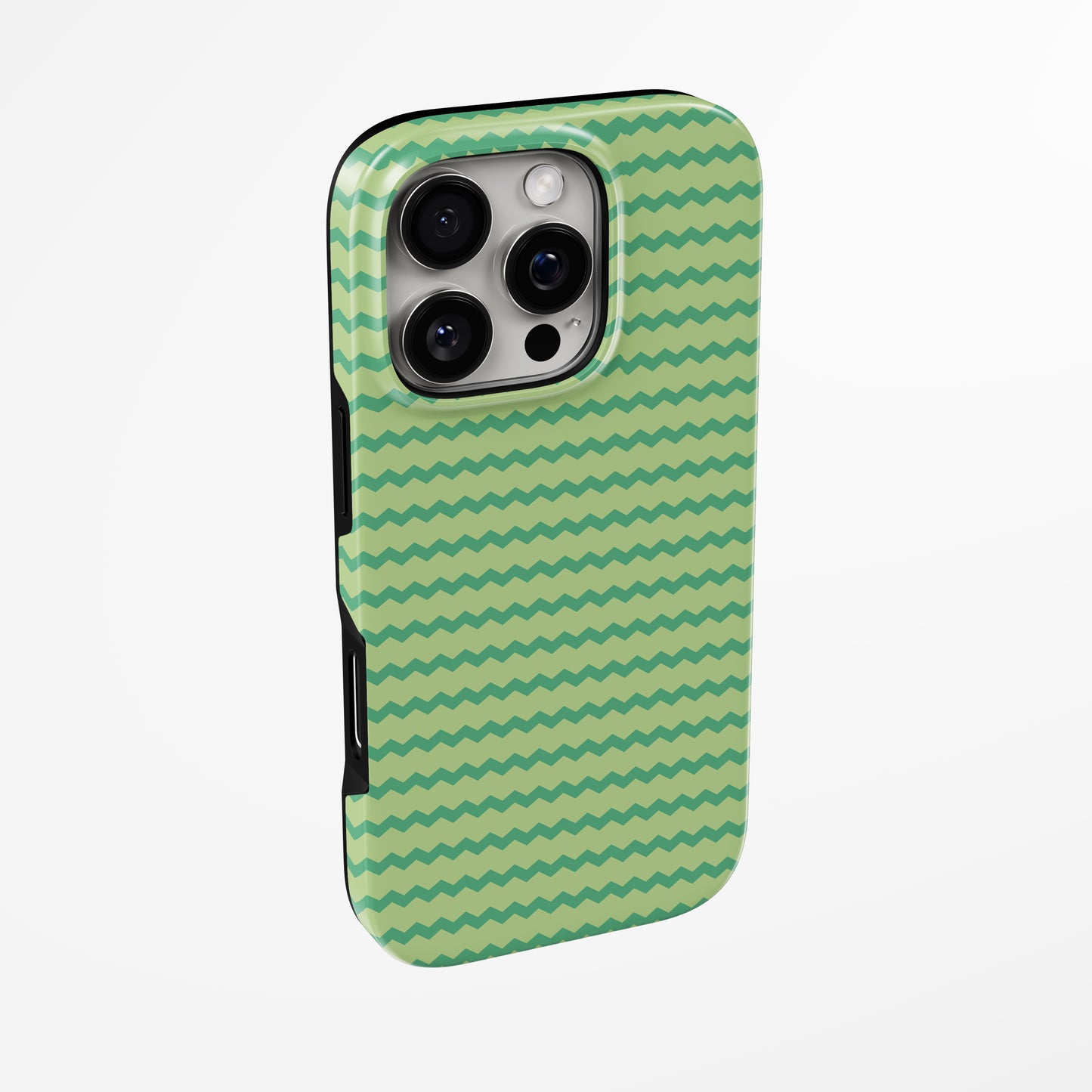 Side view of shell cover with design of Ziggy Mood Magsafe Iphone Tough Case by Marivor