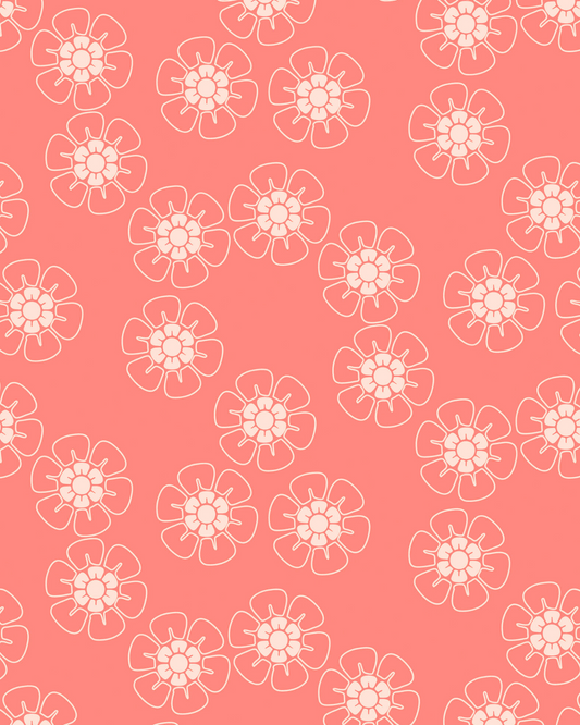 Front view of floral iPhone 16 Pro Max Wallpaper - Pink mini flowers by Marivor