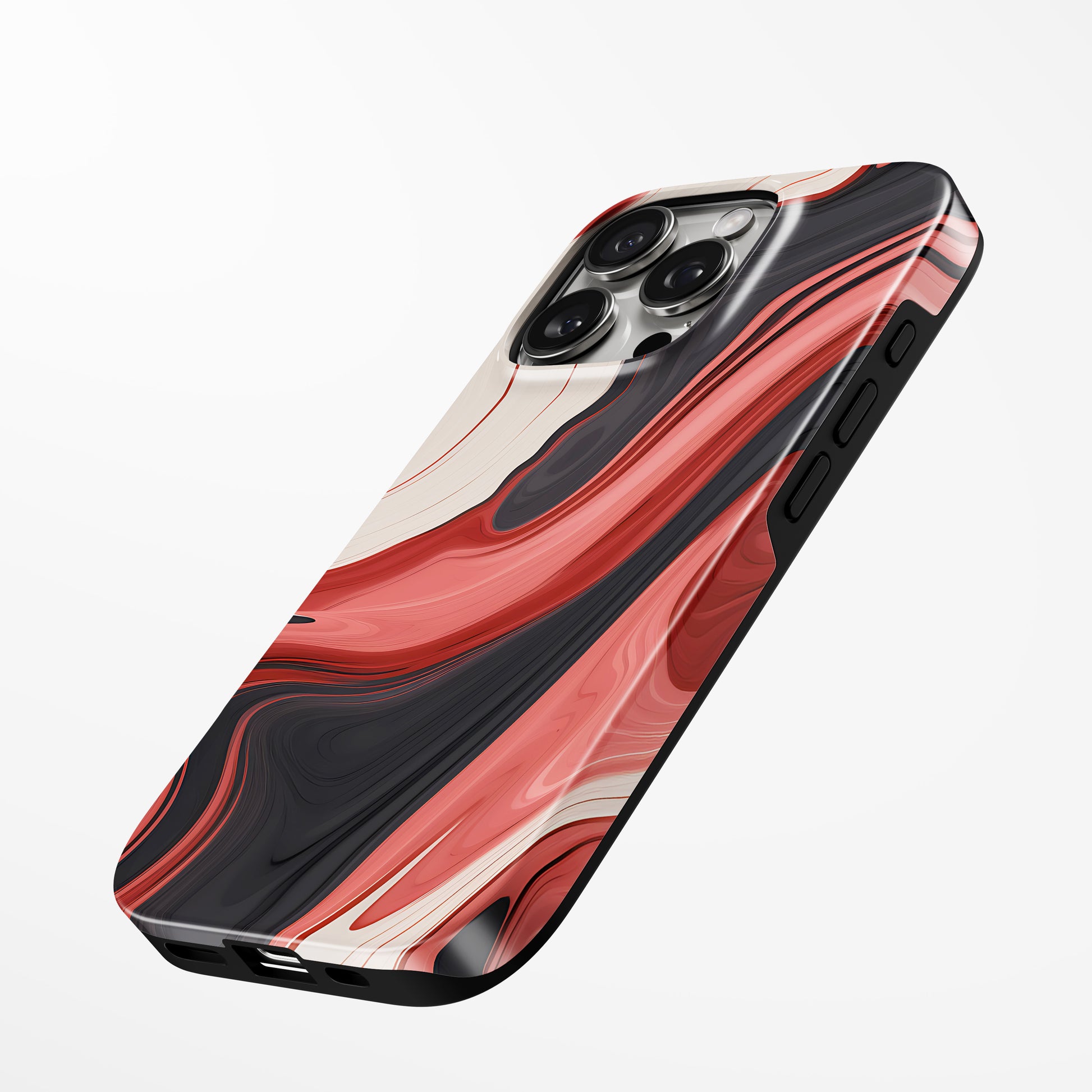 Charging port and volume up/down buttons with  Burnt Elegance Magsafe Tough Iphone Case by Marivor