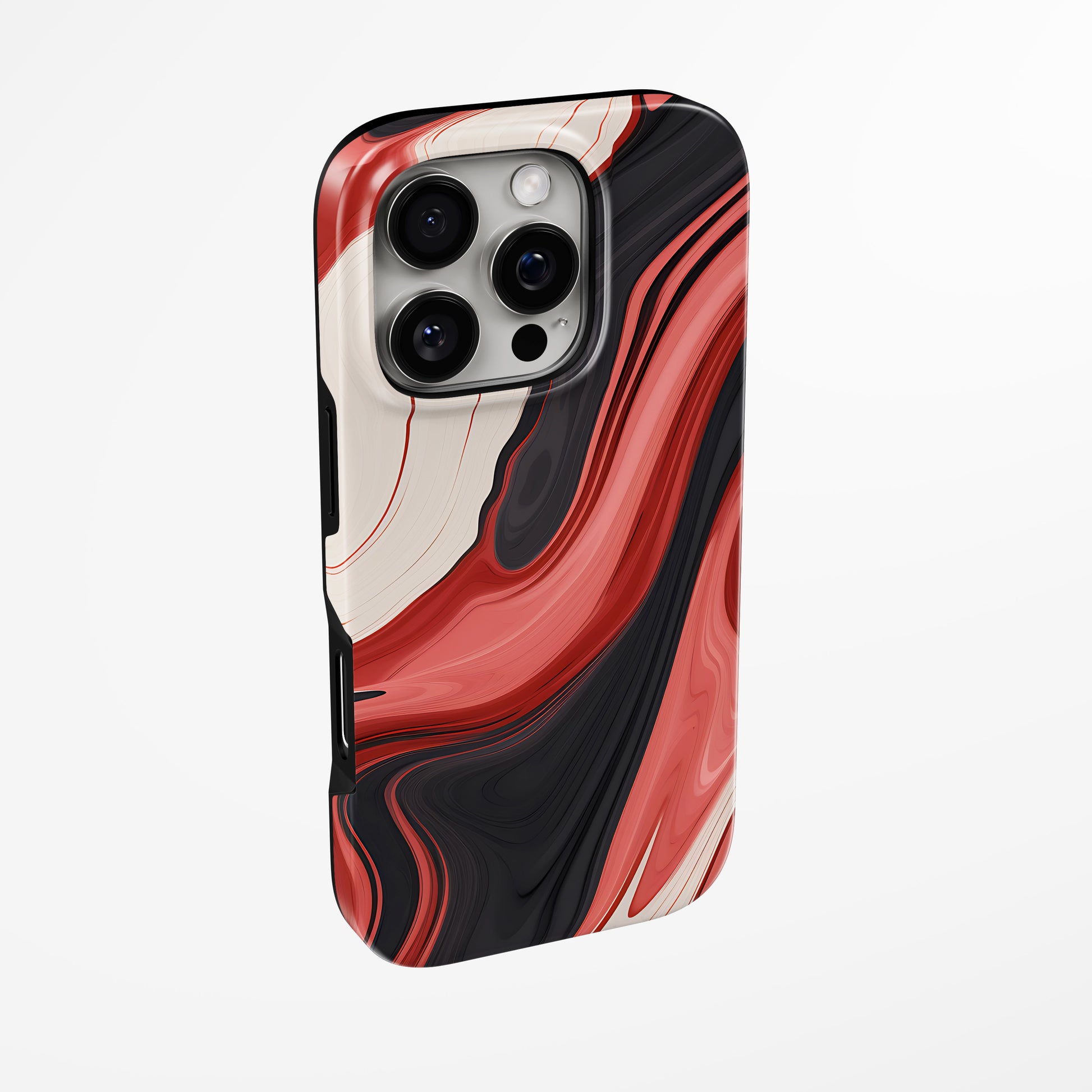Side view of shell cover with design of  Burnt Elegance Magsafe Tough Iphone Case by Marivor