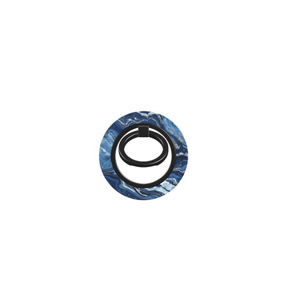 Front view of  Dark Blue Marble MagSafe Ring – Magnetic iPhone Grip & Stand by Marivor