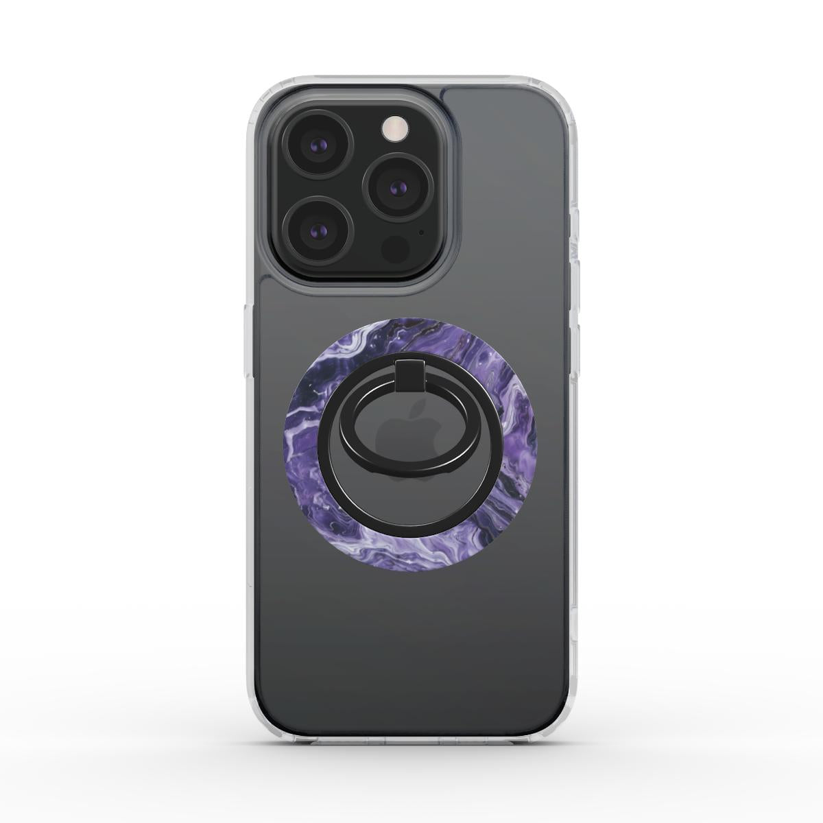 Unlock and capture buttons with  Amethyst Galaxy Magsafe Ring Magnetic Iphone Grip Stand by Marivor