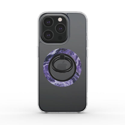 Unlock and capture buttons with  Amethyst Galaxy Magsafe Ring Magnetic Iphone Grip Stand by Marivor