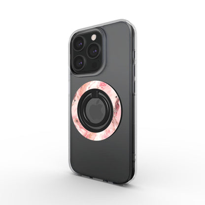 Charging port and volume up/down buttons with  Blush Onyx Magsafe Ring Magnetic Iphone Grip Stand by Marivor