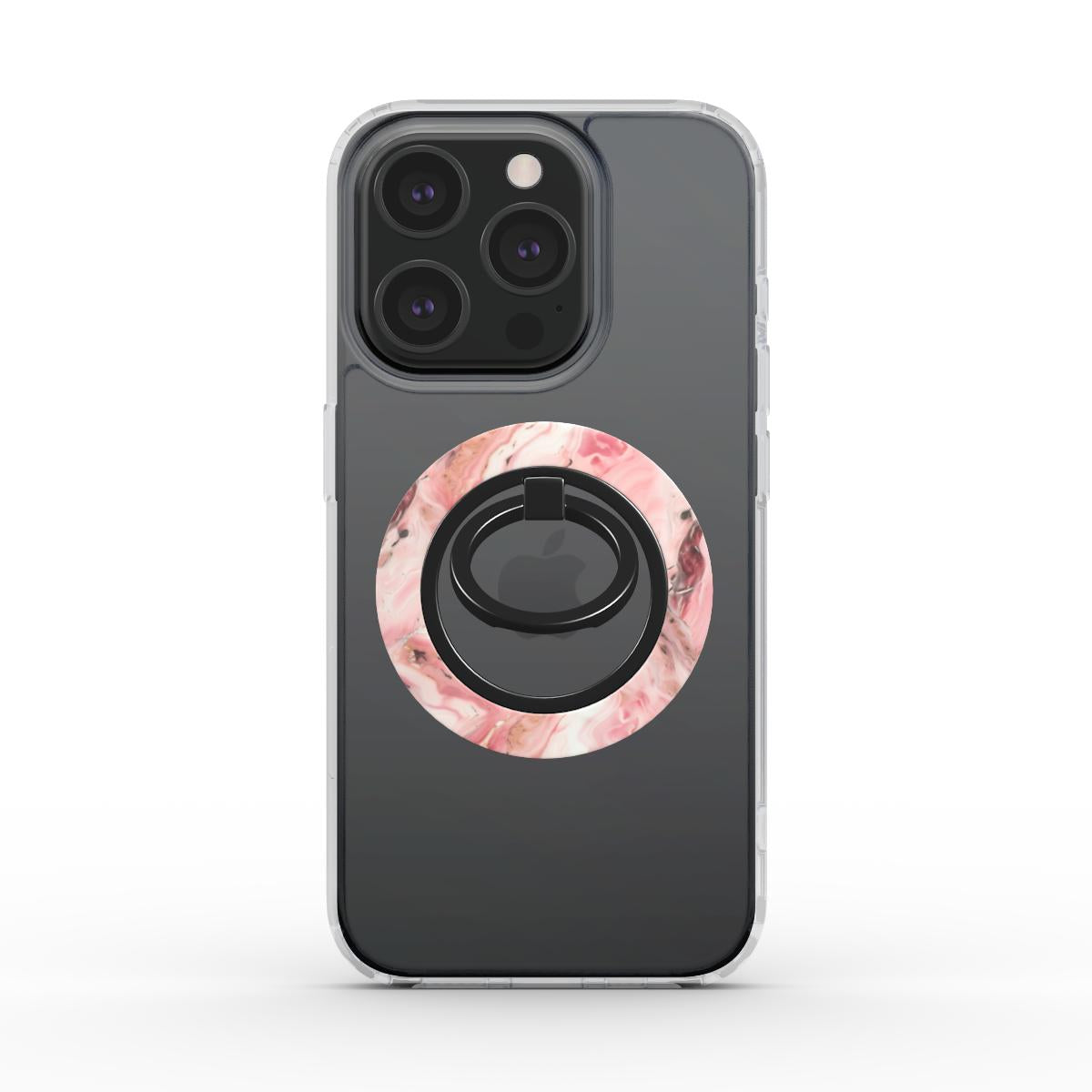 Unlock and capture buttons with  Blush Onyx Magsafe Ring Magnetic Iphone Grip Stand by Marivor