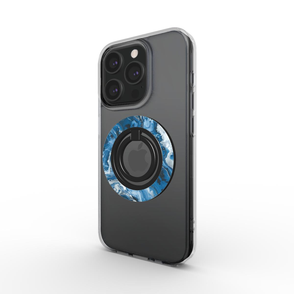 Charging port and volume up/down buttons with  Calestial Wave Magsafe Ring Magnetic Iphone Grip Stand by Marivor