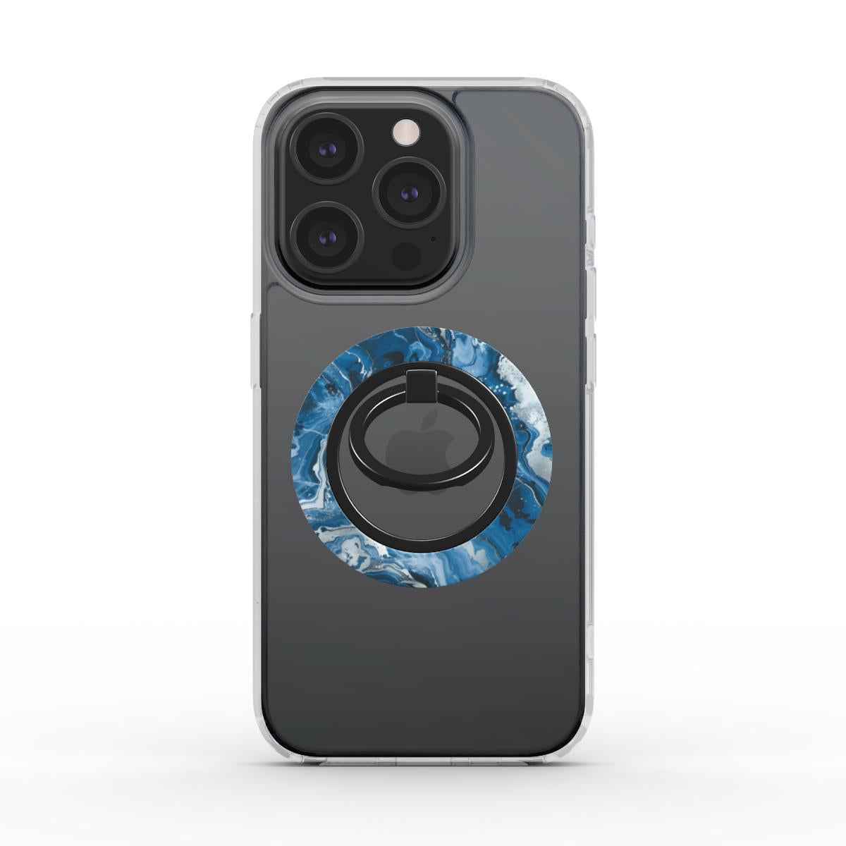 Unlock and capture buttons with  Calestial Wave Magsafe Ring Magnetic Iphone Grip Stand by Marivor