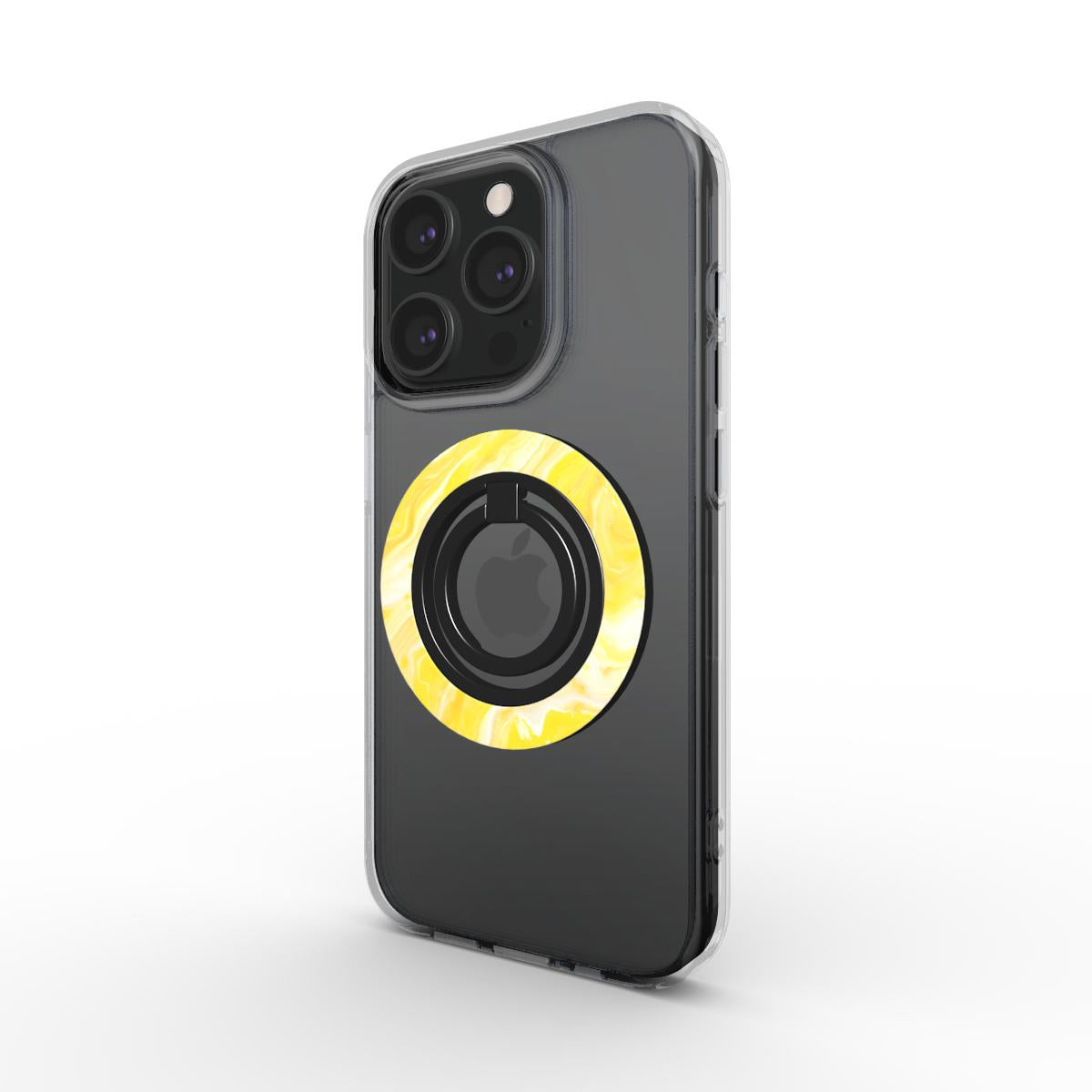 Charging port and volume up/down buttons with  Citrus Magsafe Ring Magnetic Iphone Grip Stand by Marivor