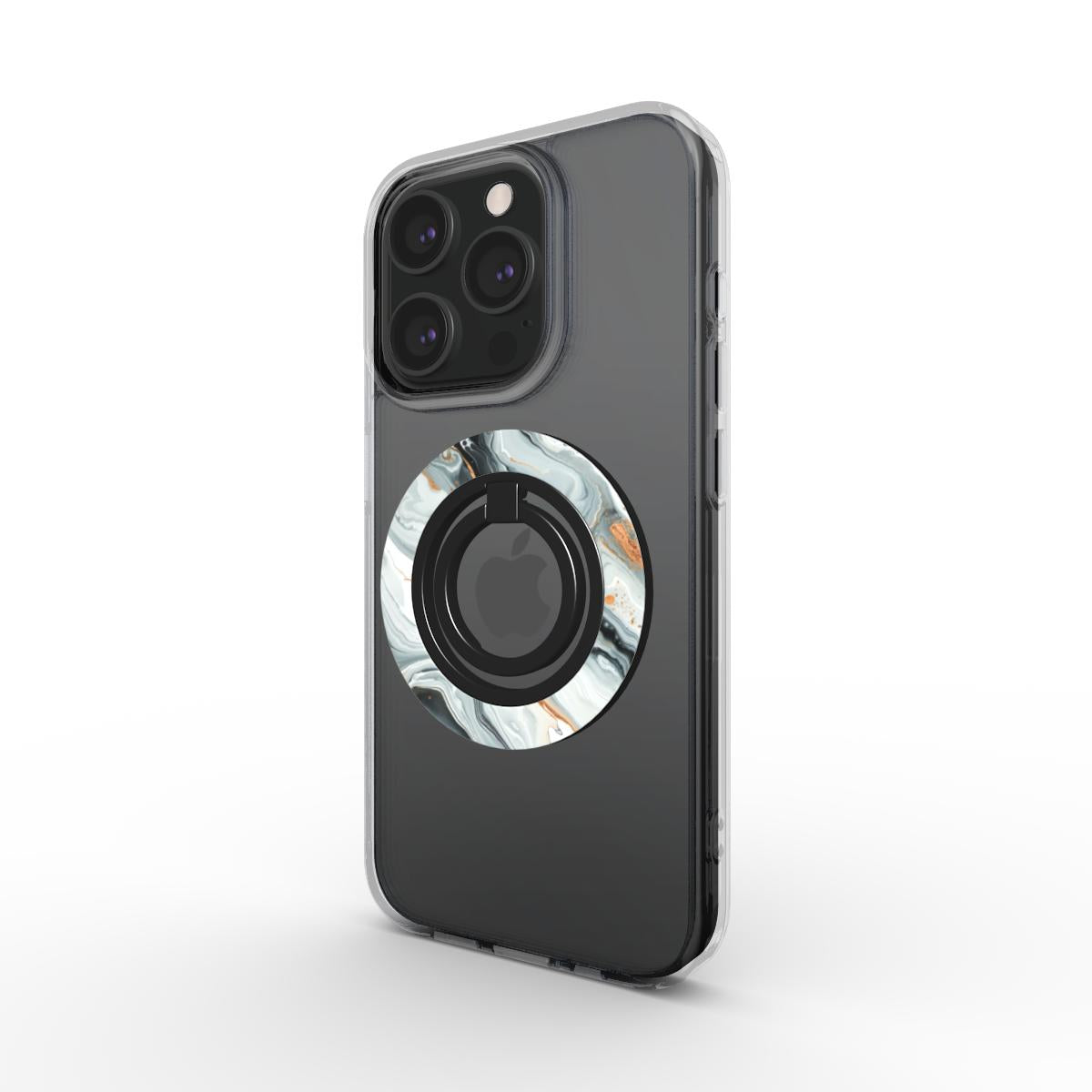 Charging port and volume up/down buttons with  Copper Vein Magsafe Ring Magnetic Iphone Grip Stand by Marivor