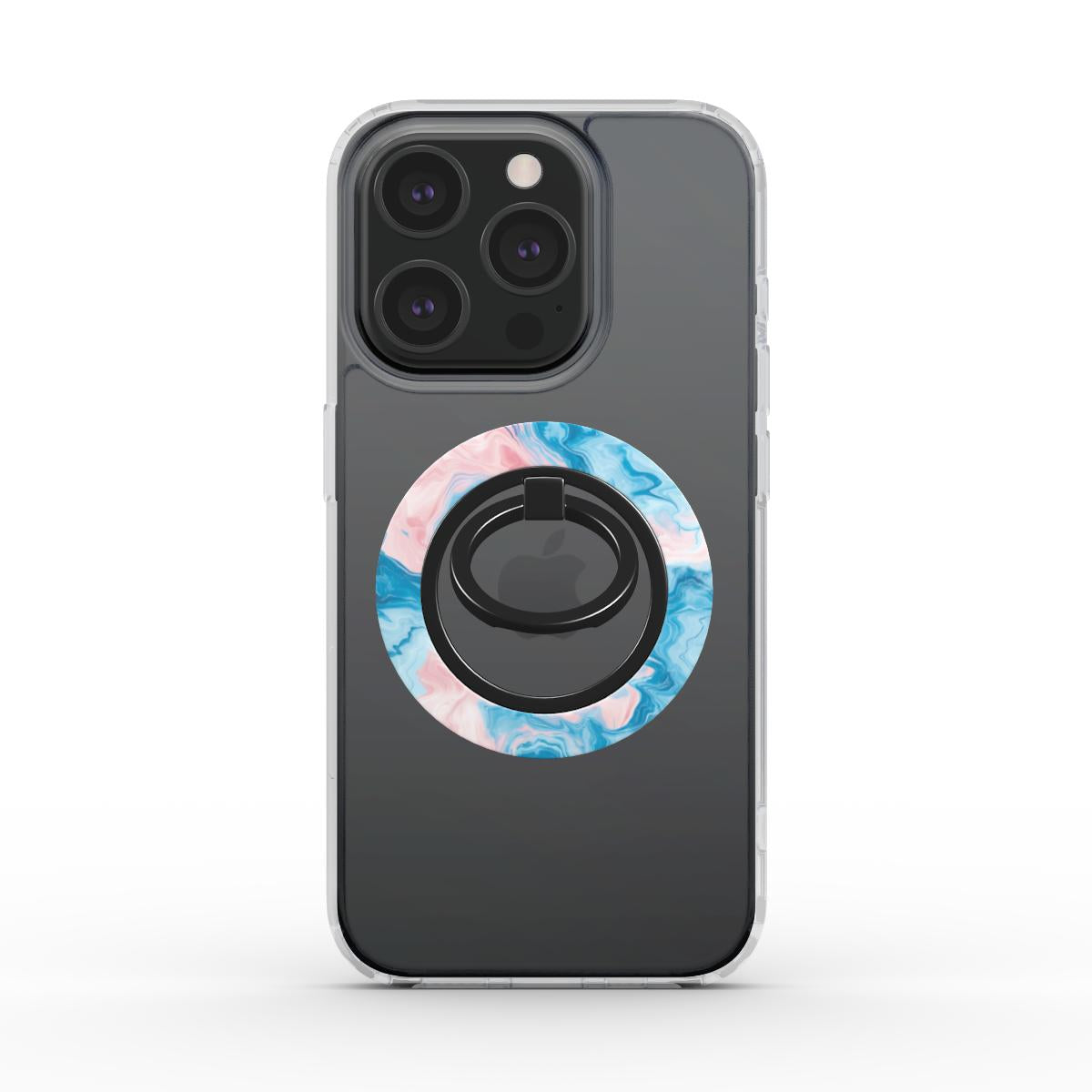 Unlock and capture buttons with  Cotton Candy Magsafe Ring Magnetic Iphone Grip Stand by Marivor