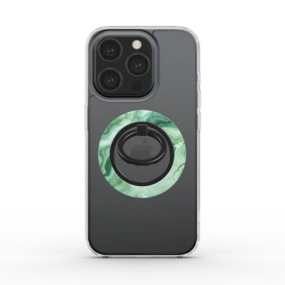 Unlock and capture buttons with  Emerald Flow Magsafe Ring Magnetic Iphone Grip Stand by Marivor