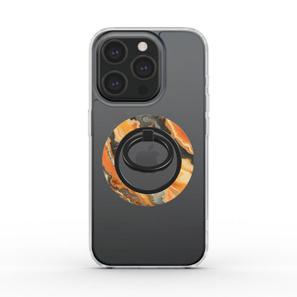 Unlock and capture buttons with  Ember Canyon Magsafe Ring Magnetic Iphone Grip Stand by Marivor