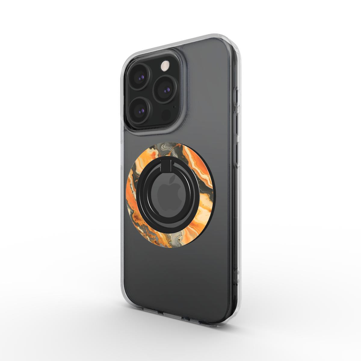 Charging port and volume up/down buttons with  Ember Canyon Magsafe Ring Magnetic Iphone Grip Stand by Marivor