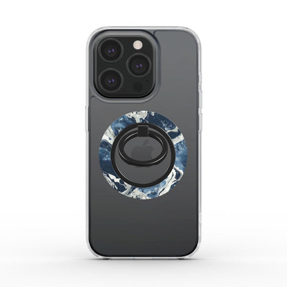 Unlock and capture buttons with  Deep Space Magsafe Ring Magnetic Iphone Grip Stand by Marivor