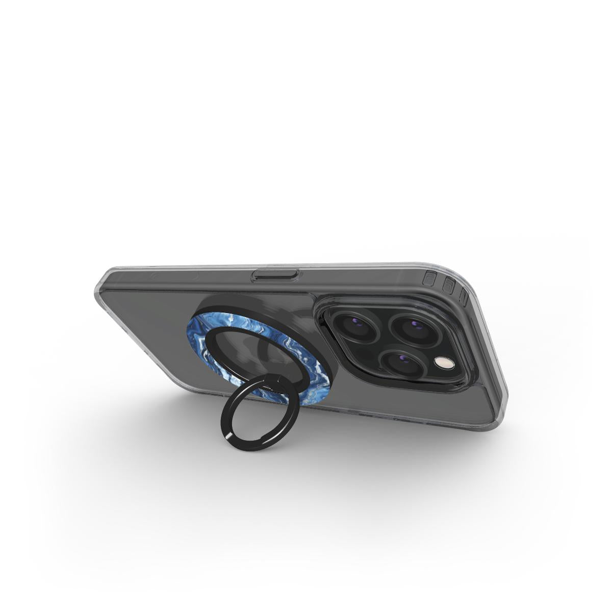Dark Blue Marble Magsafe Ring Magnetic Iphone Grip Stand | Another Perspective | Marivor.com