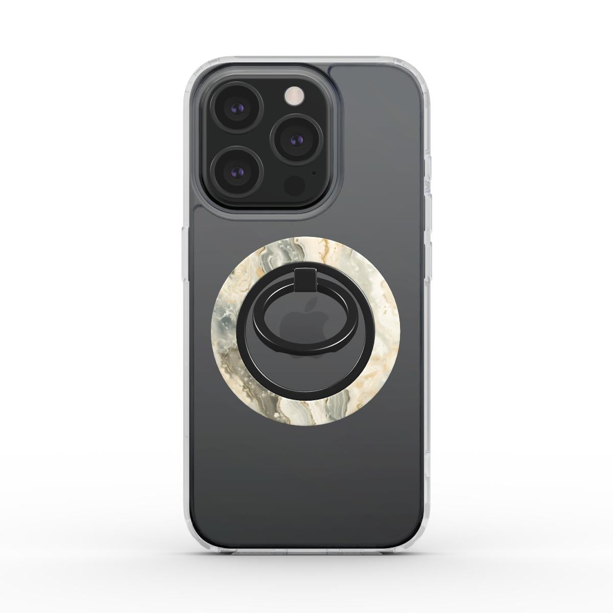 Unlock and capture buttons with  Ivory Cascade Magsafe Ring Magnetic Iphone Grip Stand by Marivor