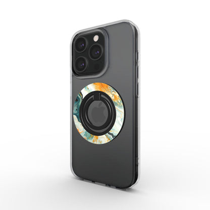 Charging port and volume up/down buttons with  Solar Storm Magsafe Ring Magnetic Iphone Grip Stand by Marivor