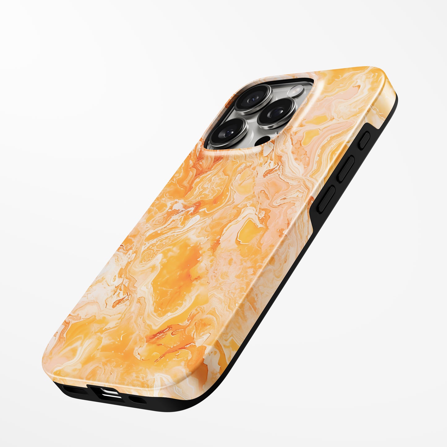 Charging port and volume up/down buttons with  Amber Glow Magsafe Iphone Tough Case by Marivor